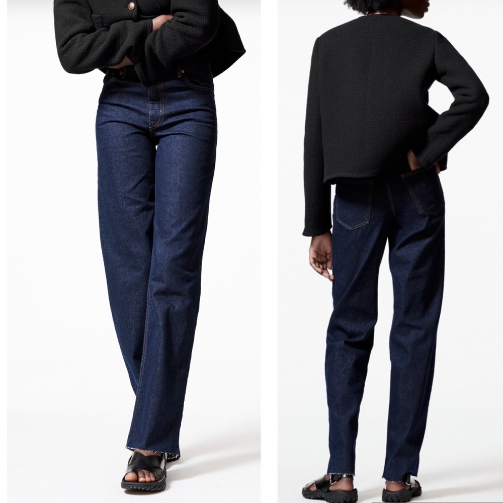 Zara Women's High Rise Jeans - Dark Blue